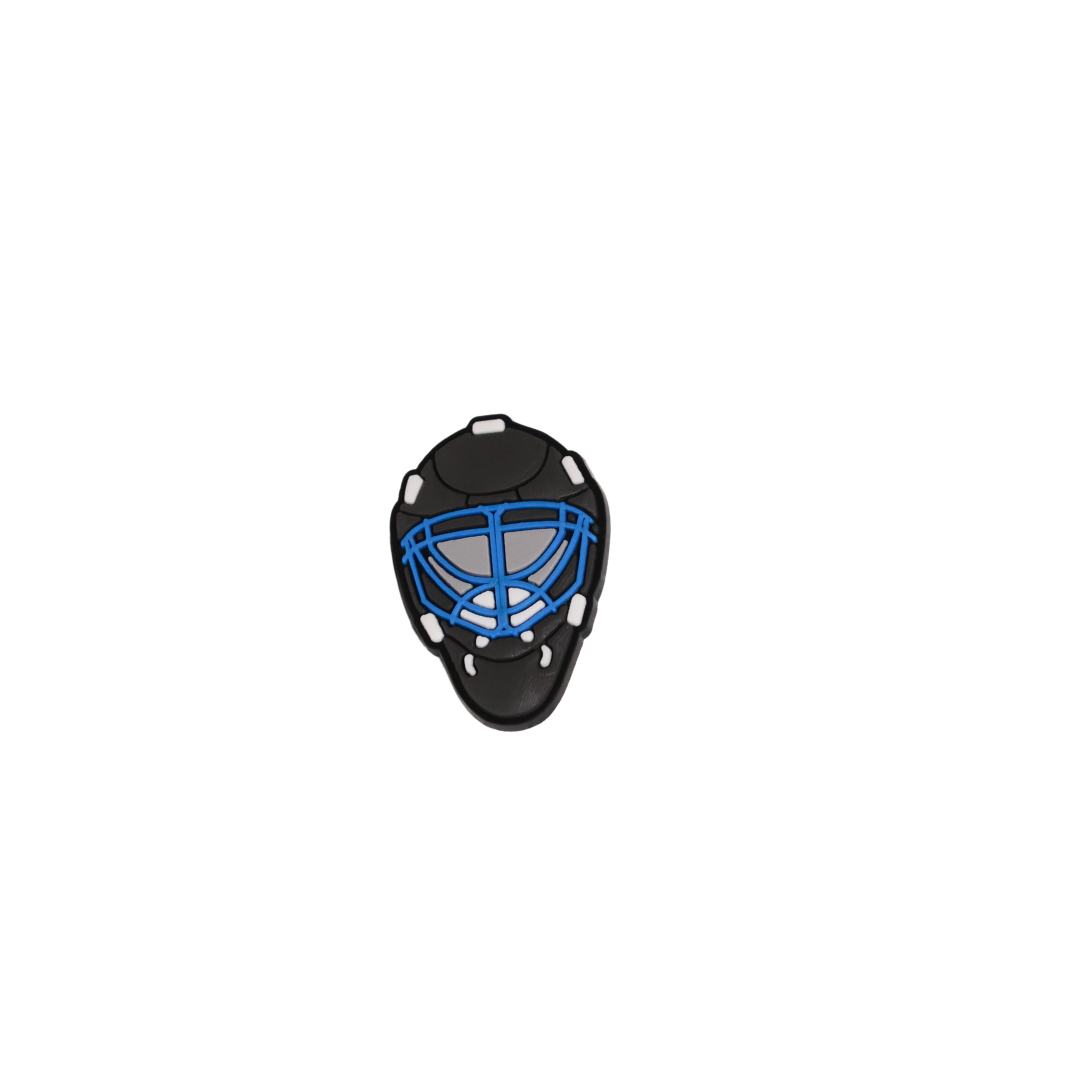 Masque de hockey bleu